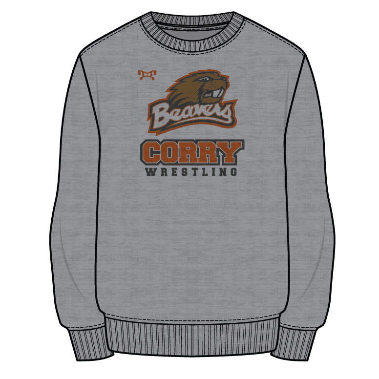 Corry Beavers Girls HS Wrestling Sublimated Decal Grey Crewneck 2024