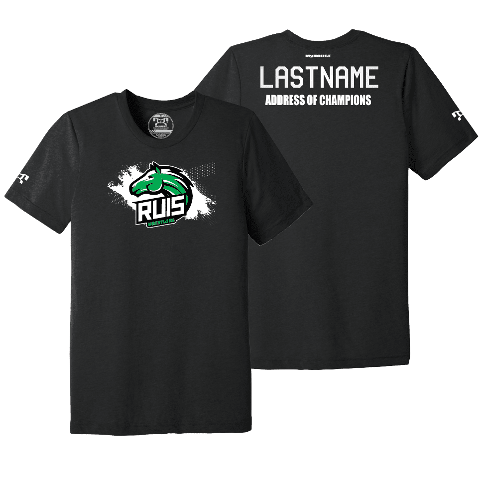 Ruis Wrestling Academy Custom BLACK Address Of Champions Heat Press T Shirt