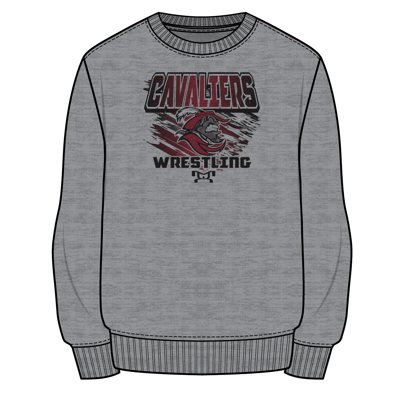 Coral Gables Custom Sublimated Decal Grey Crewneck