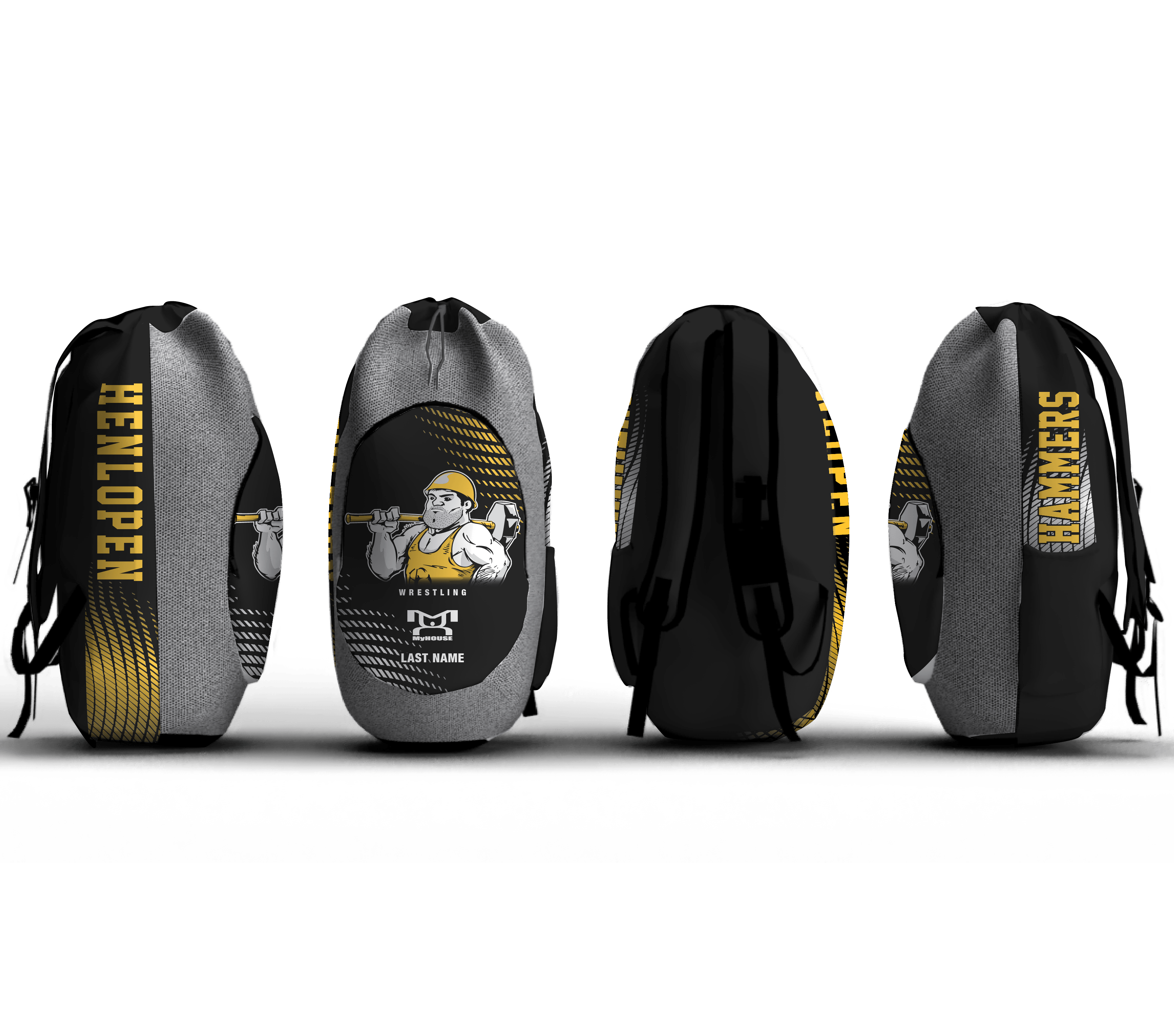 Henlopen Hammers Wrestling Club Sublimated Custom Gear Bag