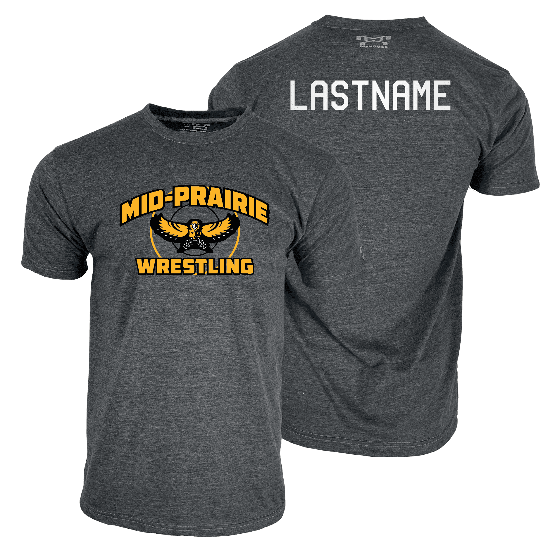 MID PRAIRIE WRESTLING Custom Heat Press Short Sleeve T-Shirt