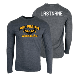 MID PRAIRIE WRESTLING Custom Heat Press Long Sleeve T-Shirt