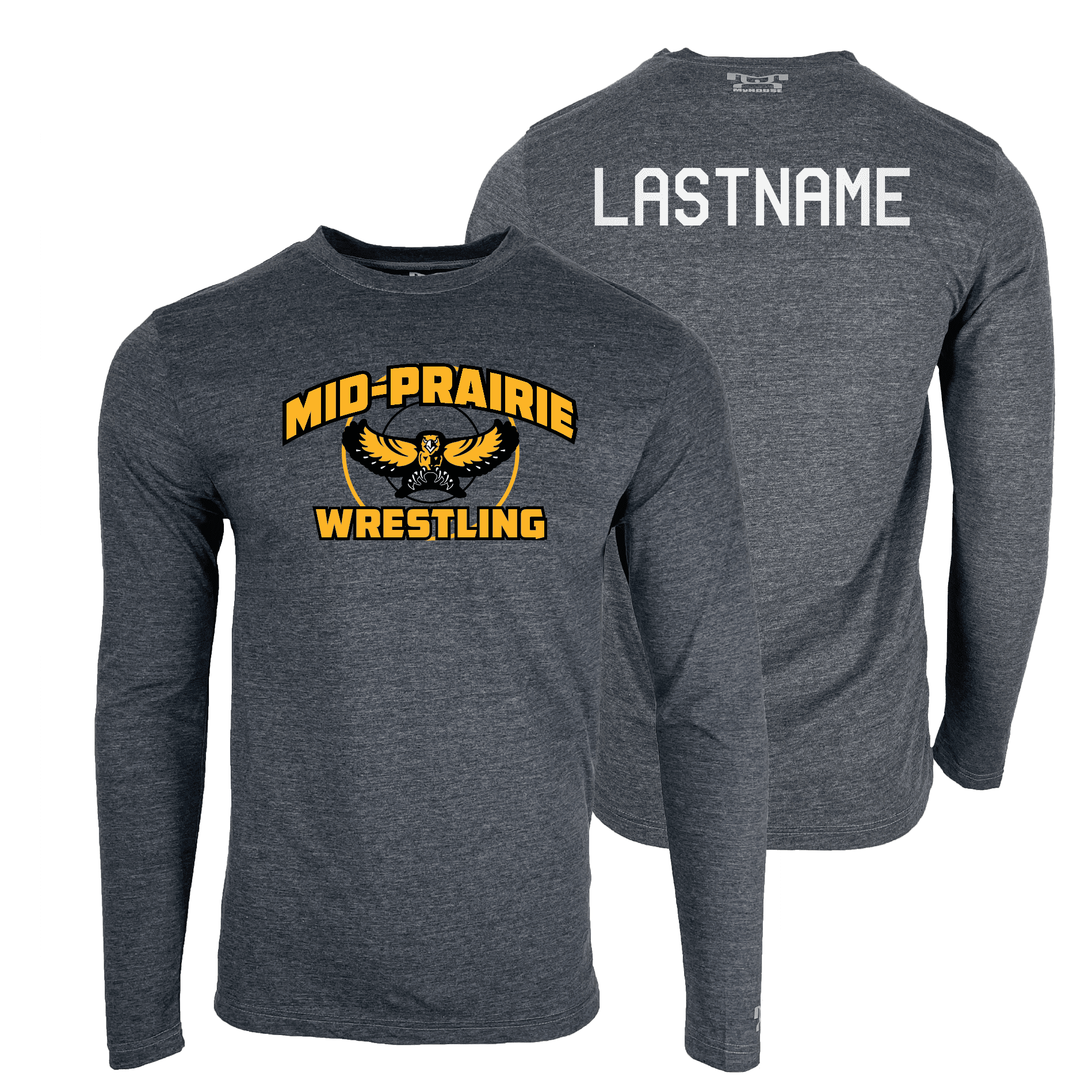 MID PRAIRIE WRESTLING Custom Heat Press Long Sleeve T-Shirt