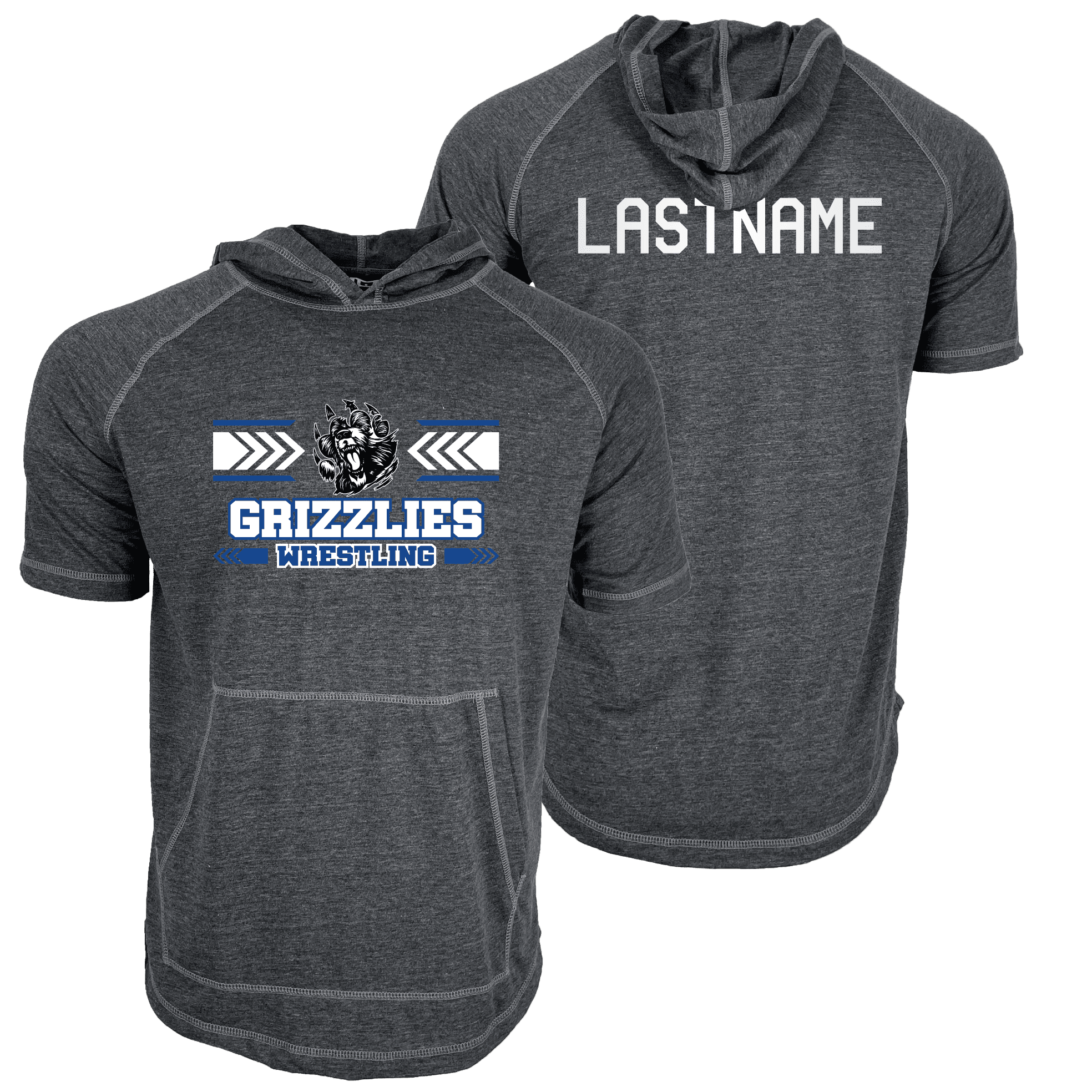 Pleasant Valley Grizzlies Custom Heat Press Short Sleeve Hoodie T-Shirt