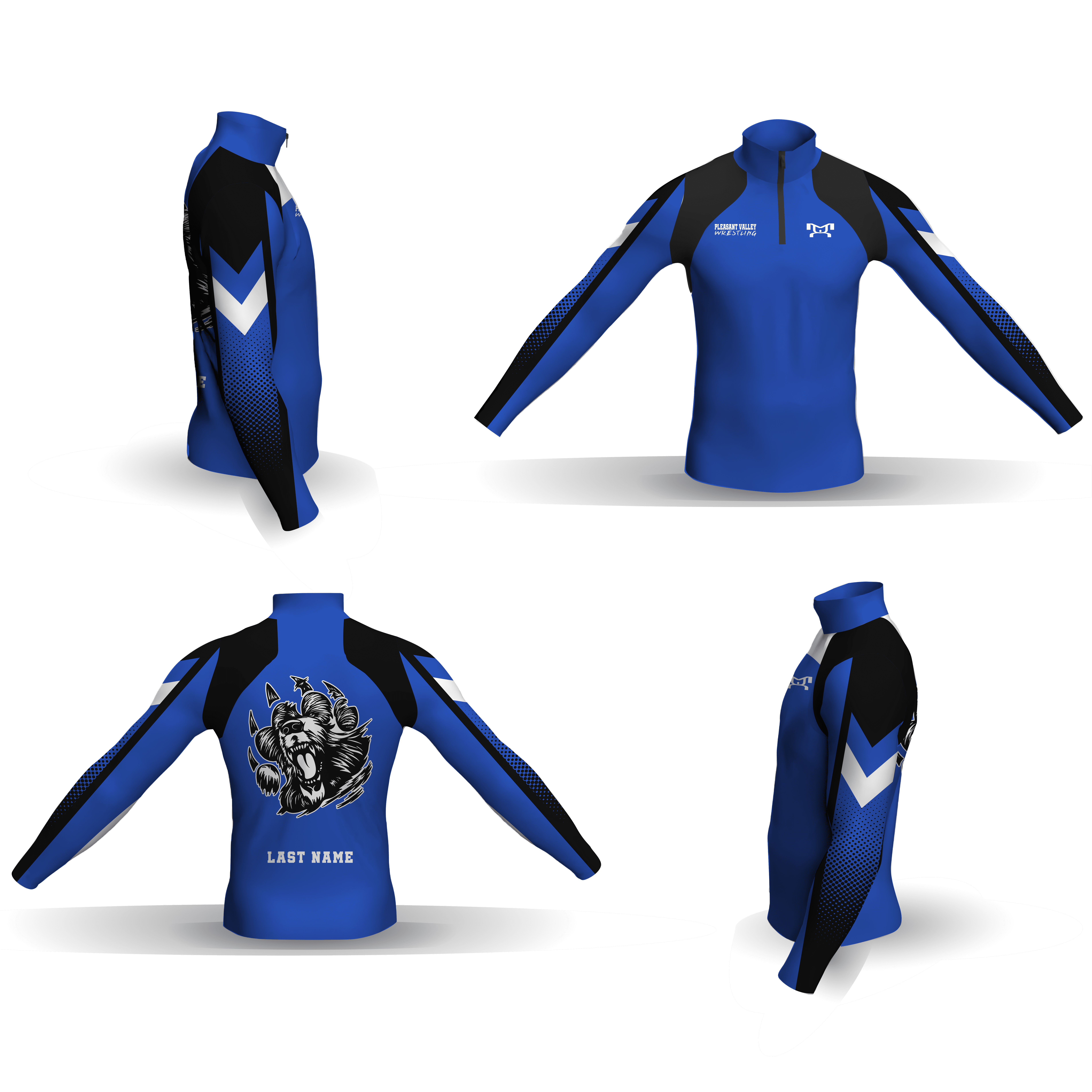 Pleasant Valley Grizzlies Men's Light-Weight Custom Quarter Zip