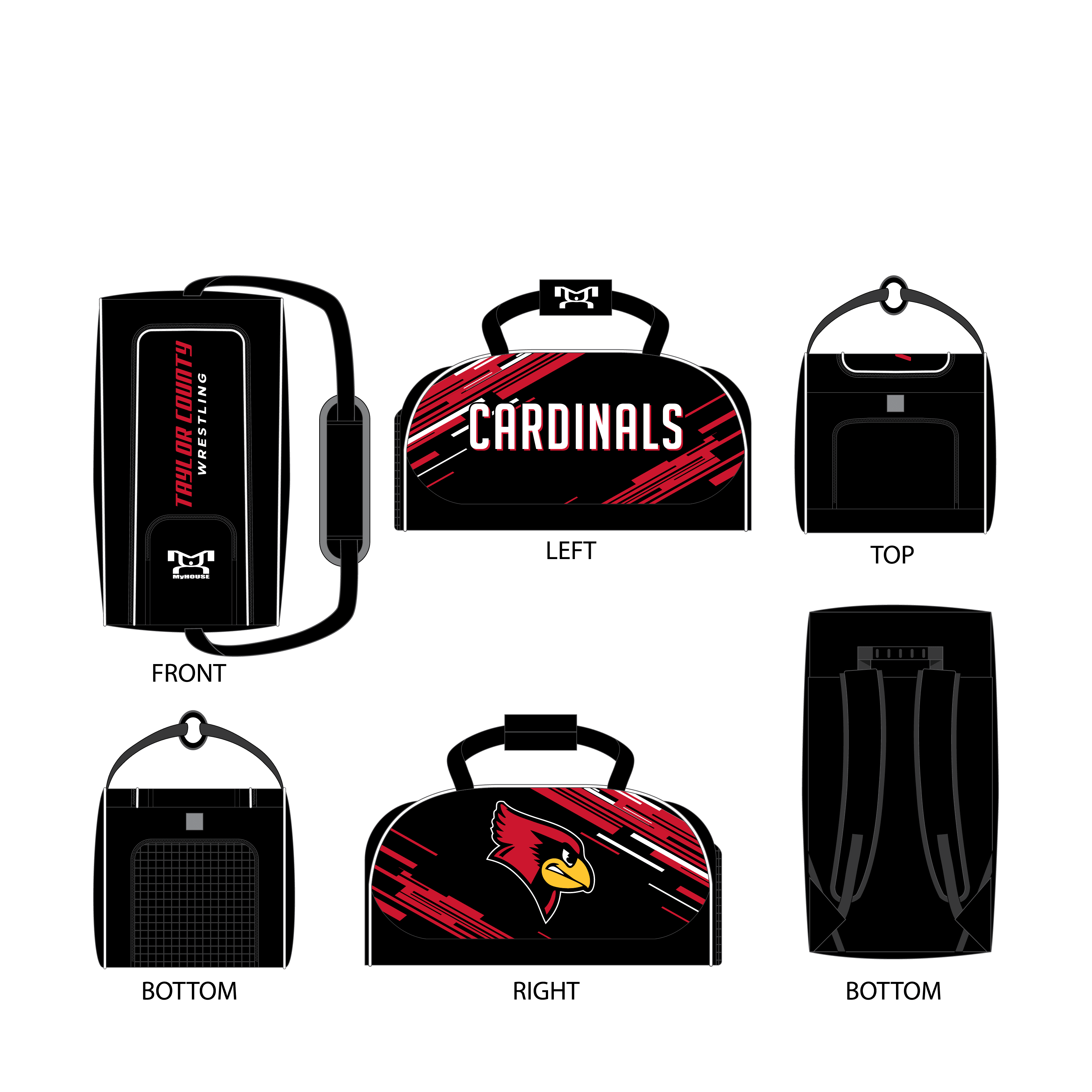 KY   Taylor County Wrestling Conversion Duffel Bag/Backpack