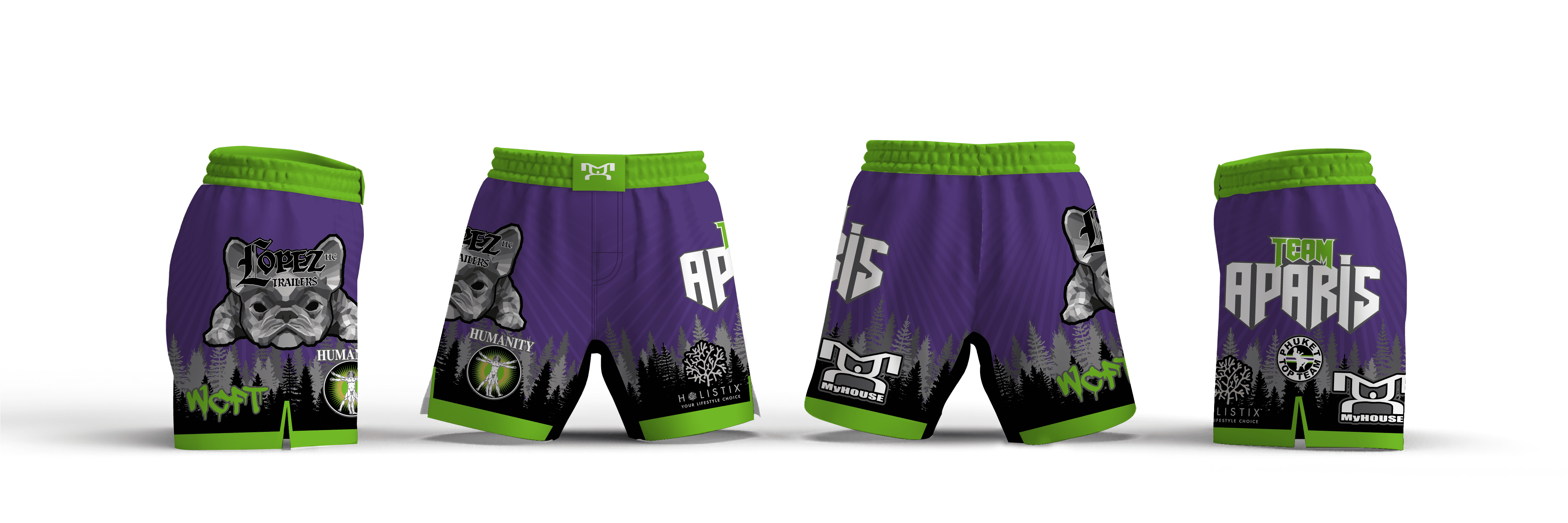 TEAM APARIS PURPLE Women's 6" Fight Short