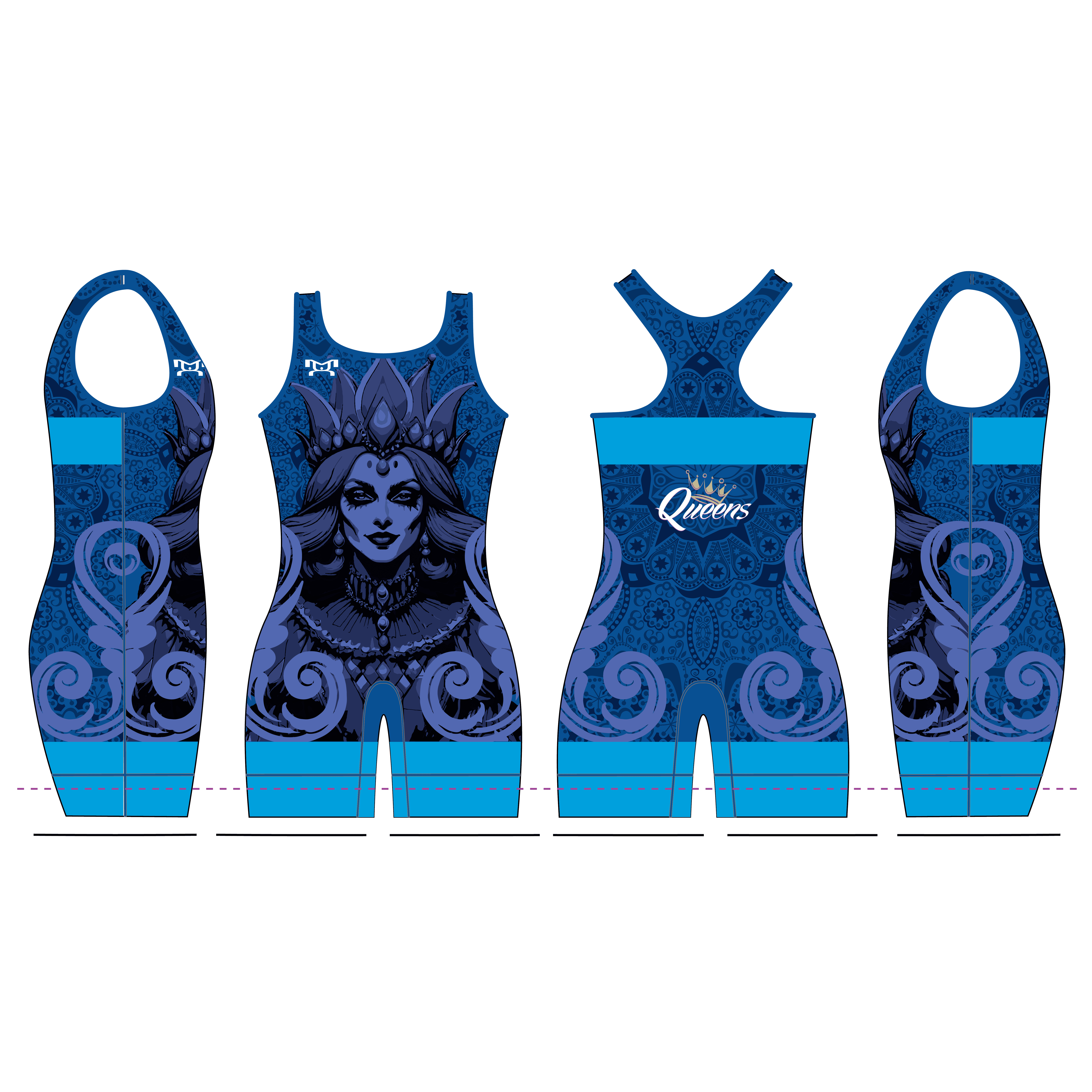 Mississippi Queens Wrestling Club BLUE Women's Custom Singlet