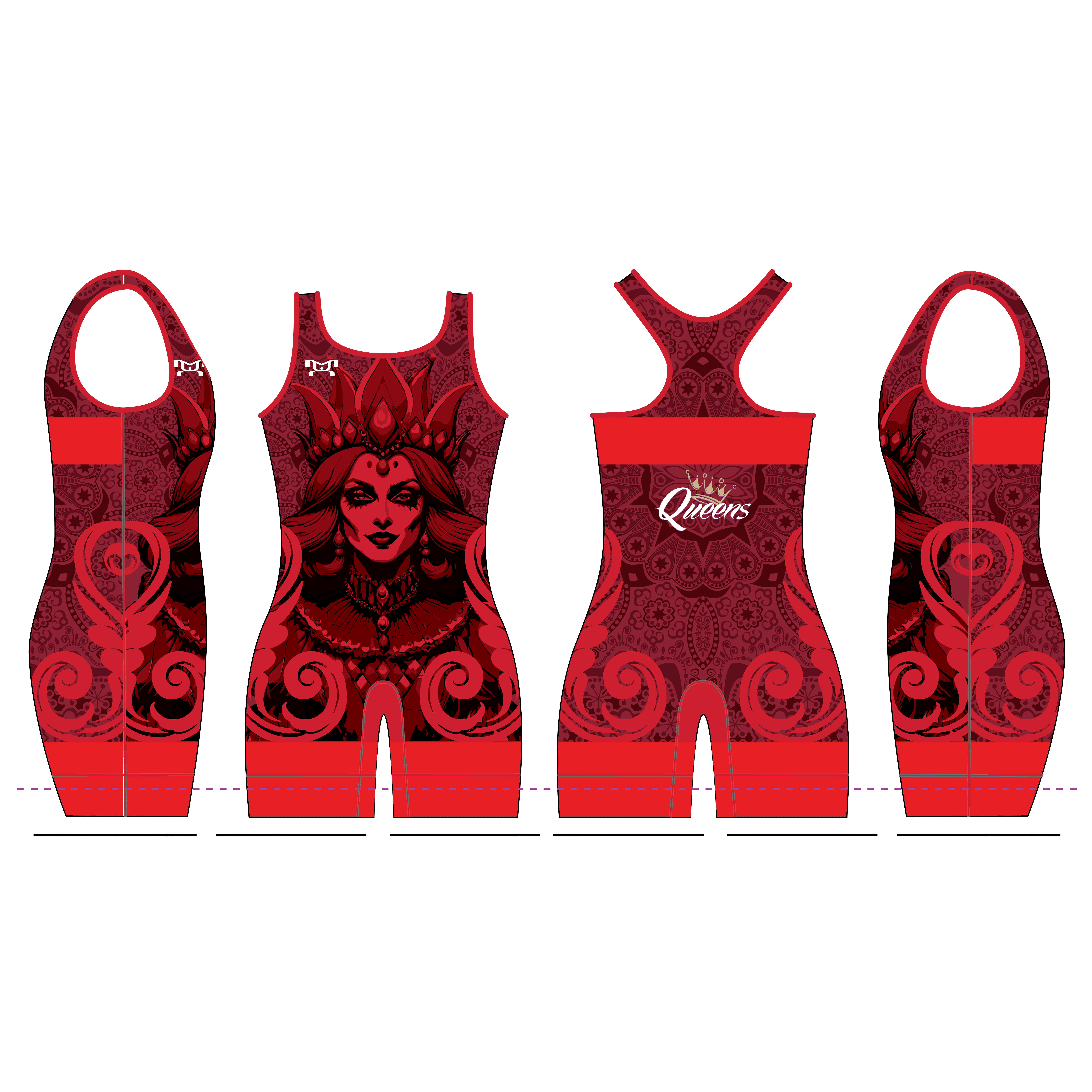 Mississippi Queens Wrestling Club RED Women's Custom Singlet