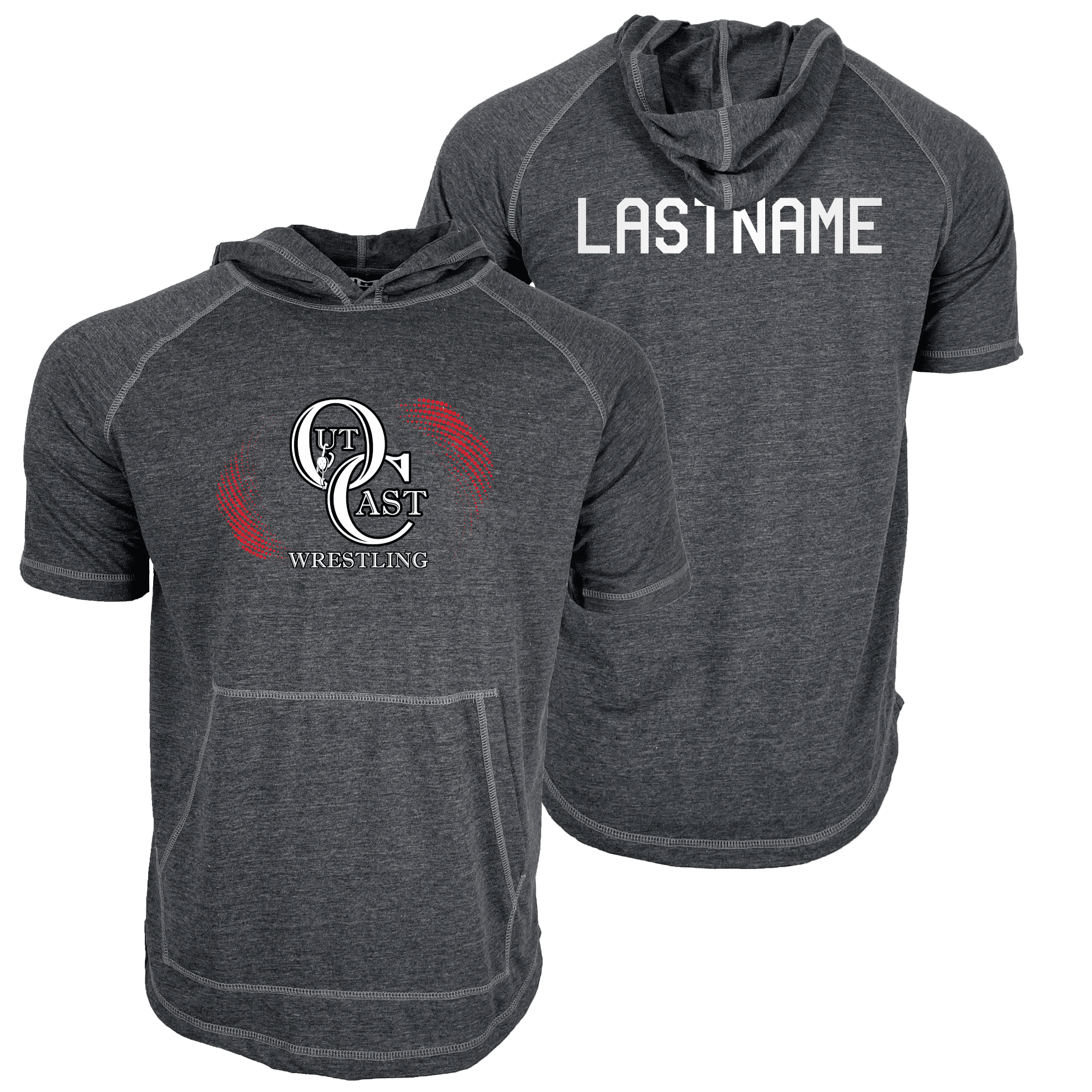 Outcast Wrestling Club Custom Heat Press Short Sleeve Hoodie T-Shirt