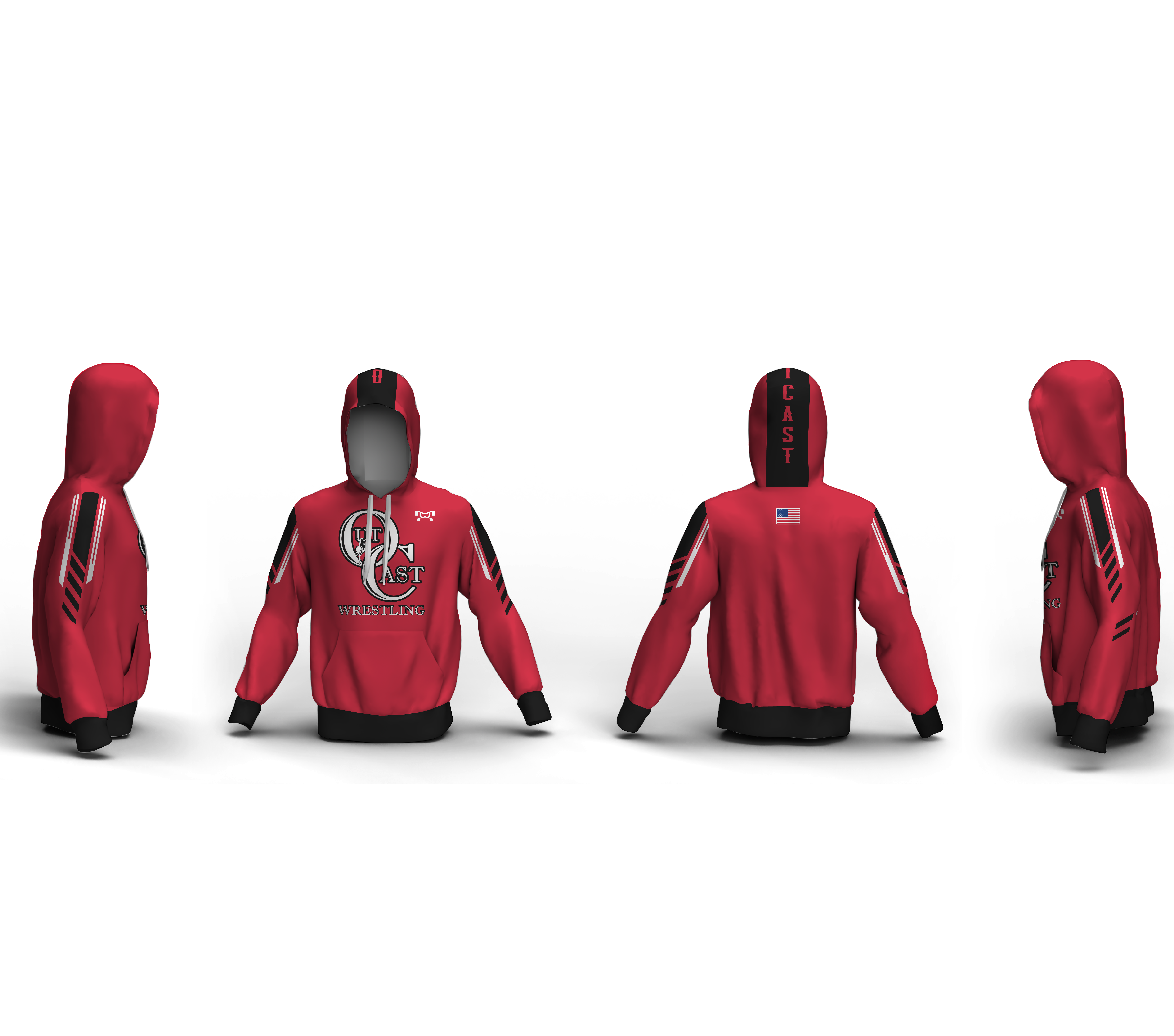 Outcast Wrestling Club Custom Unisex Sublimated Hoodie