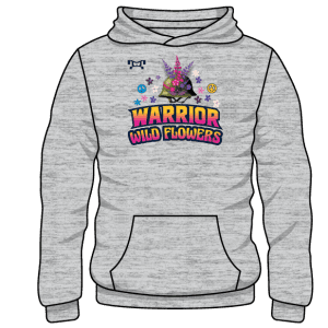 Warrior Wrestling PA-Wildflowers Girls 2026 Psychadelic Duals Custom Sublimated Decal Grey Hoodie
