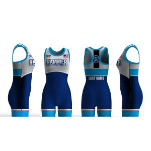 Hammer Wrestling Club- NY Women's Blue Custom Singlet 2026