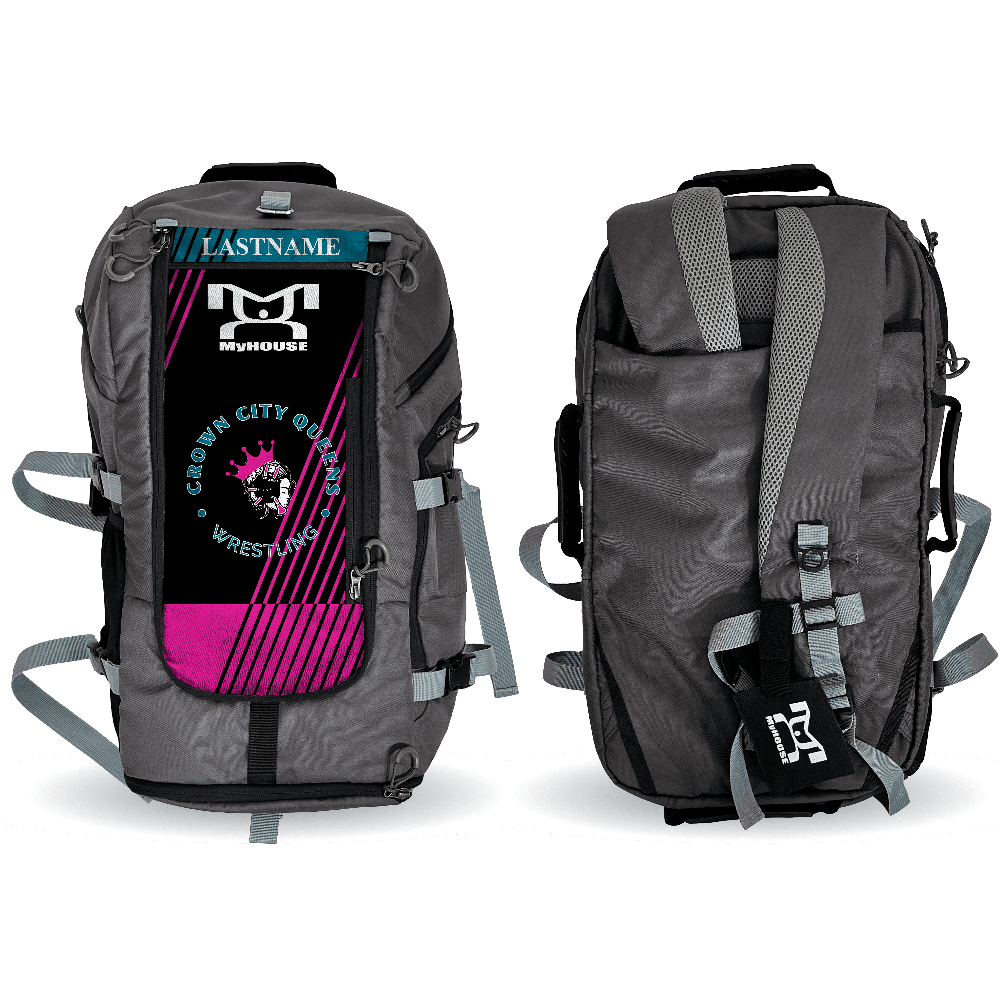 Crown City Wrestling Club PINK Hybrid Gear Bag (THIS WILL SHIP IN 6-8 WEEKS)