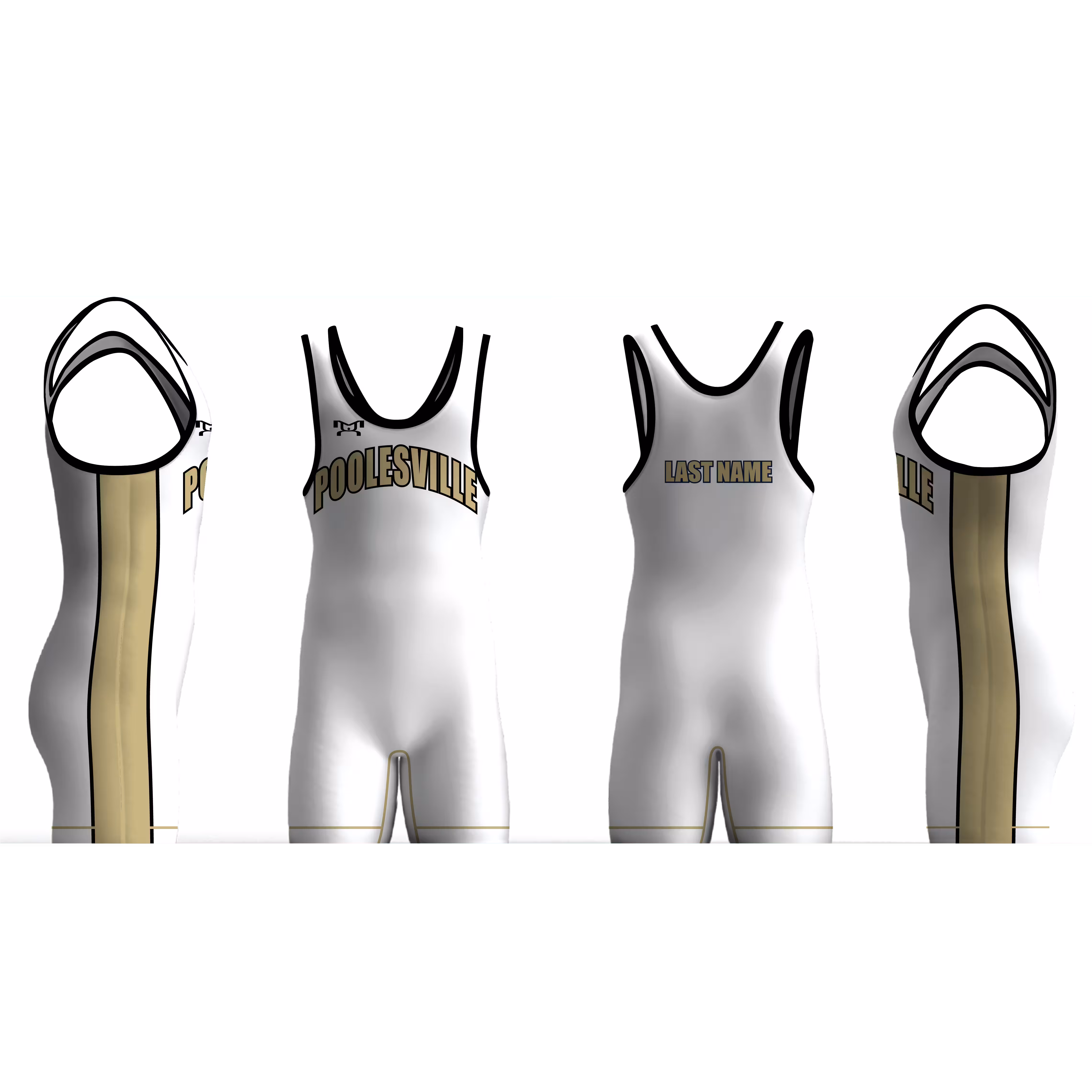 Poolesville WHITE and Gold SINGLET 2025