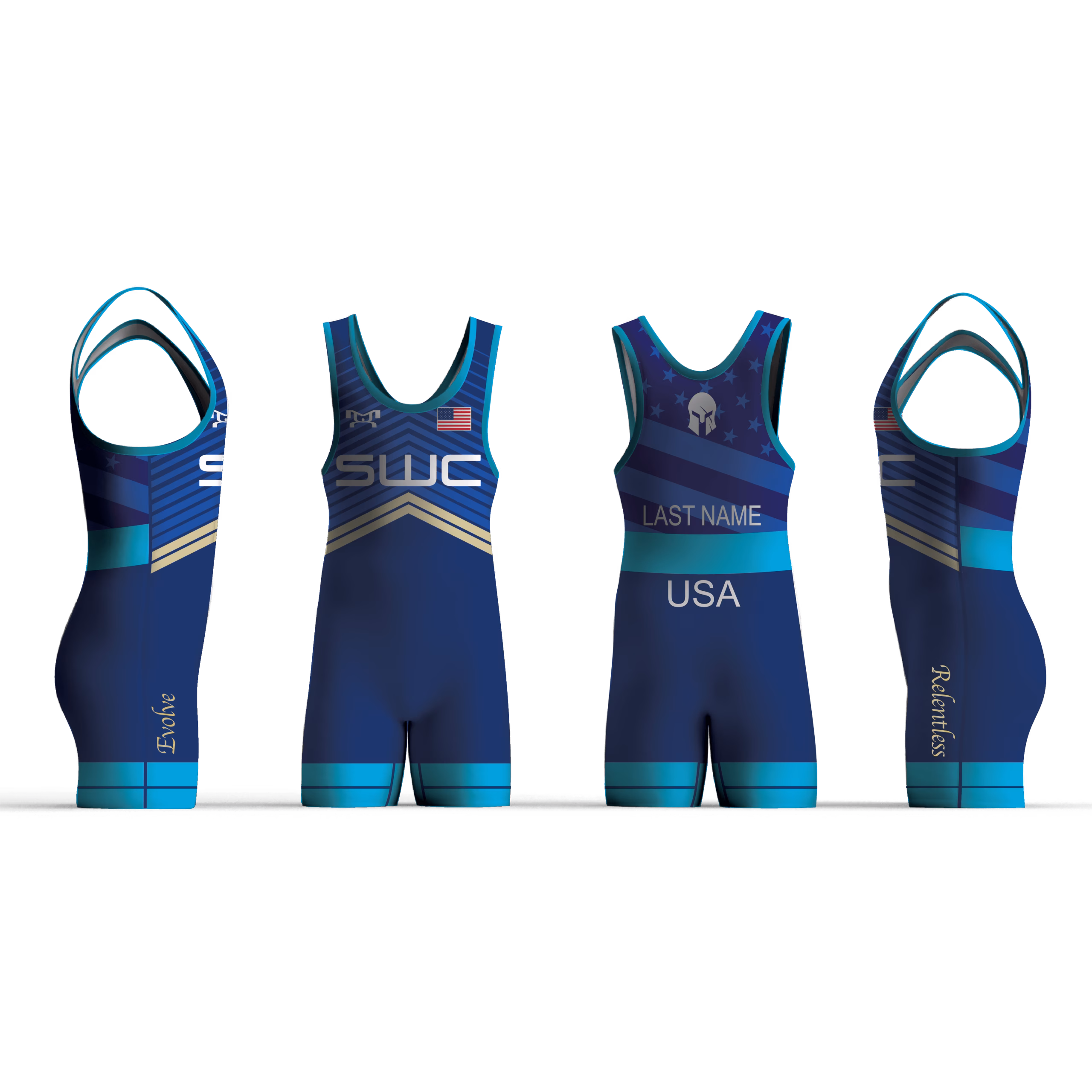 Spartan Wrestling Club Blue Freestyle Men's Singlet 2026