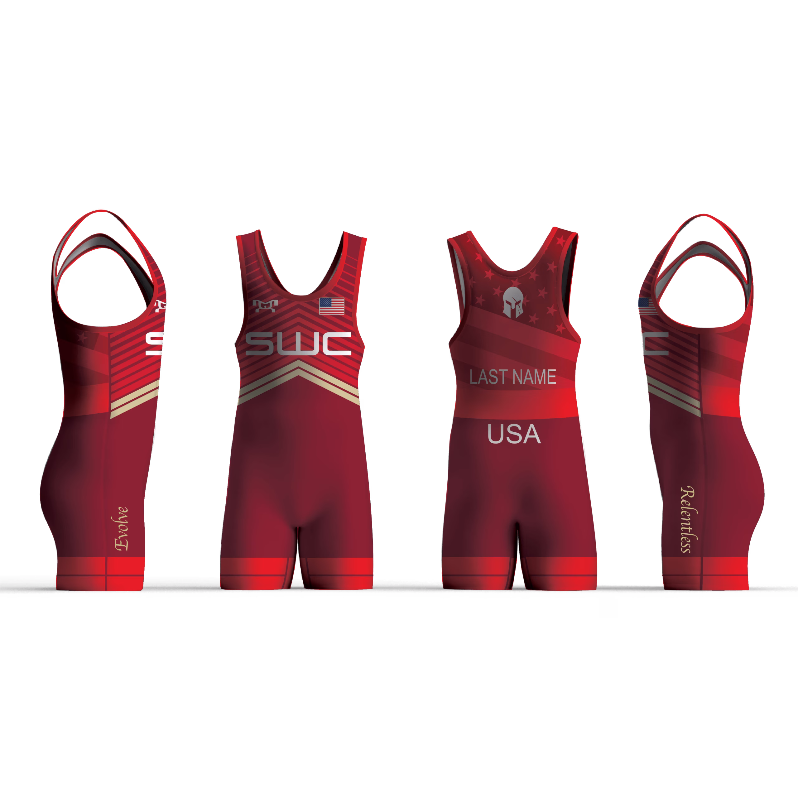 Spartan Wrestling Club Red Freestyle Men's Singlet 2026