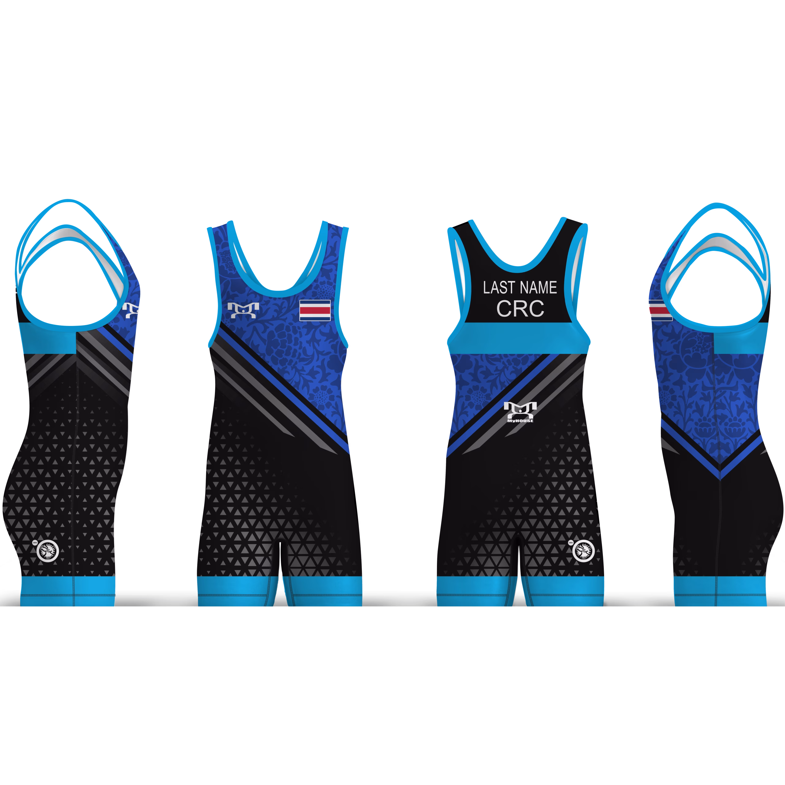 Costa Rica Blue Freestyle Singlet (pre order)