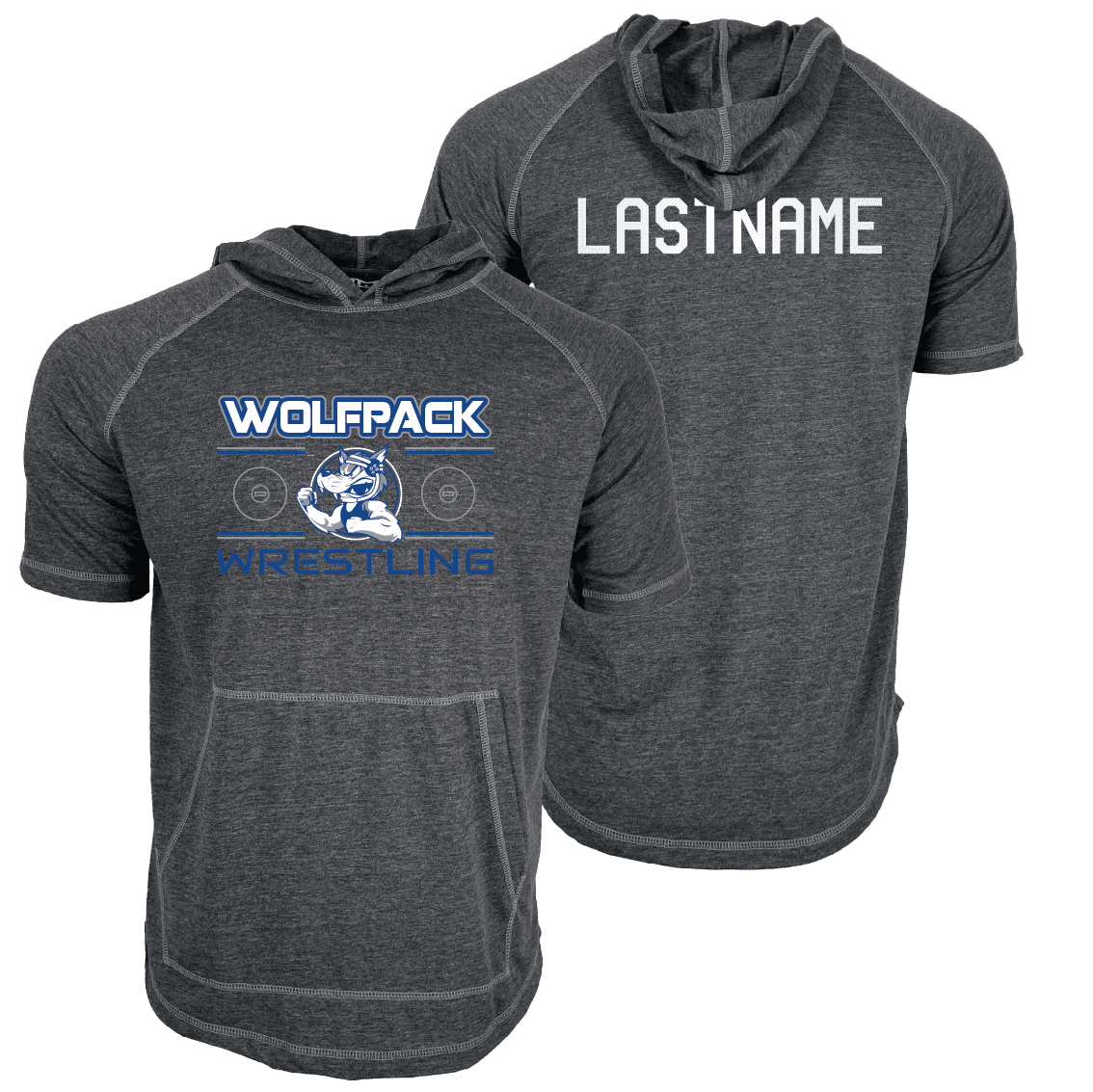 VT Wolfpack Wrestling Club Custom Heat Press Short Sleeve Hoodie T-Shirt