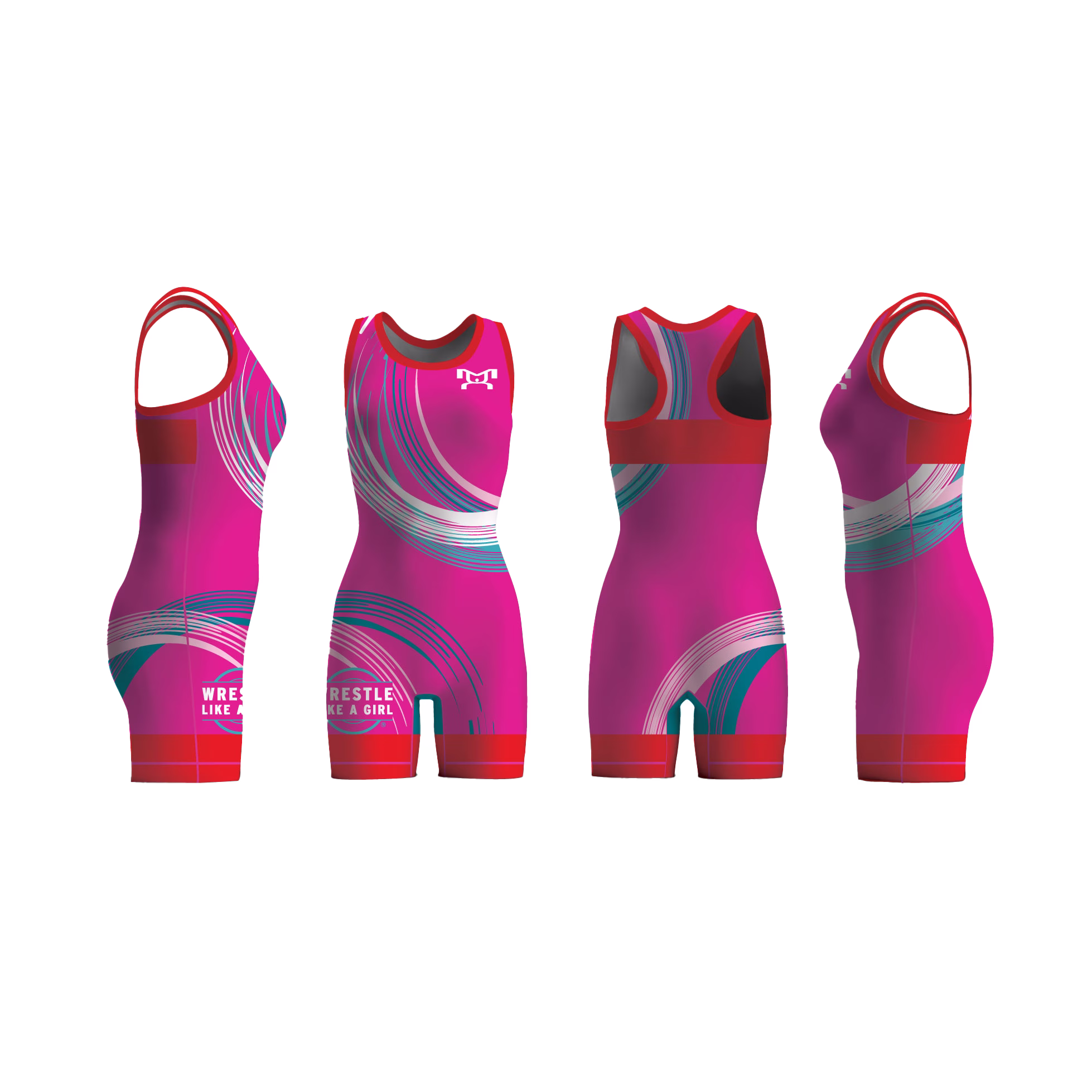 WRESTLE LIKE A GIRL RED FREESTYLE Freestyle Swirl Women's Custom Singlet