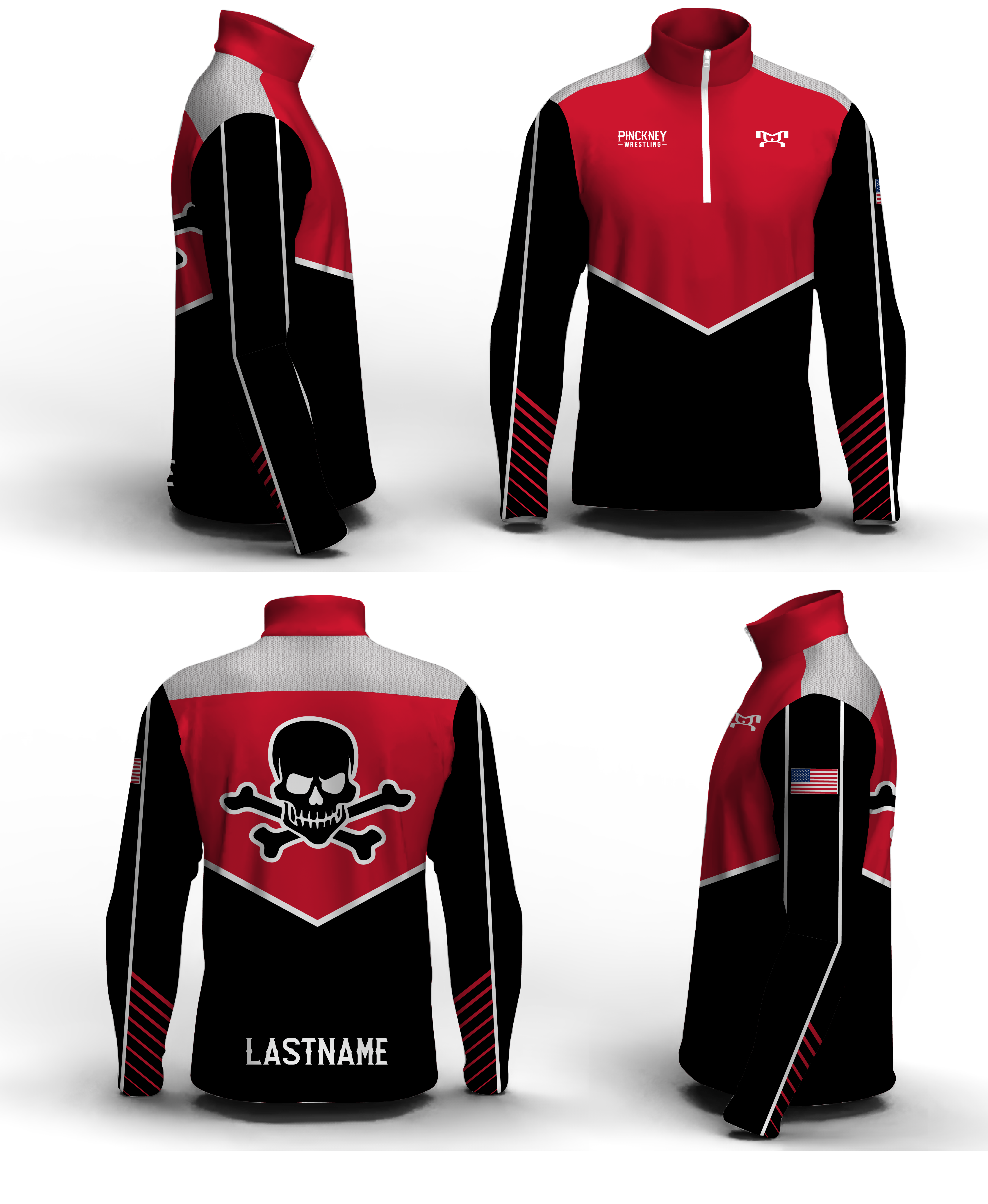 Pinckney Wrestling MI Men's Mid-Weight Custom Quarter Zip