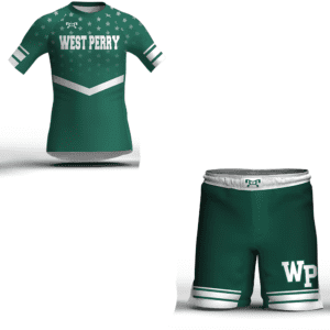 West Perry Mustangs COMPRESSION SHIRT AND FIGHT SHORT COMBO WITH STARS  2025