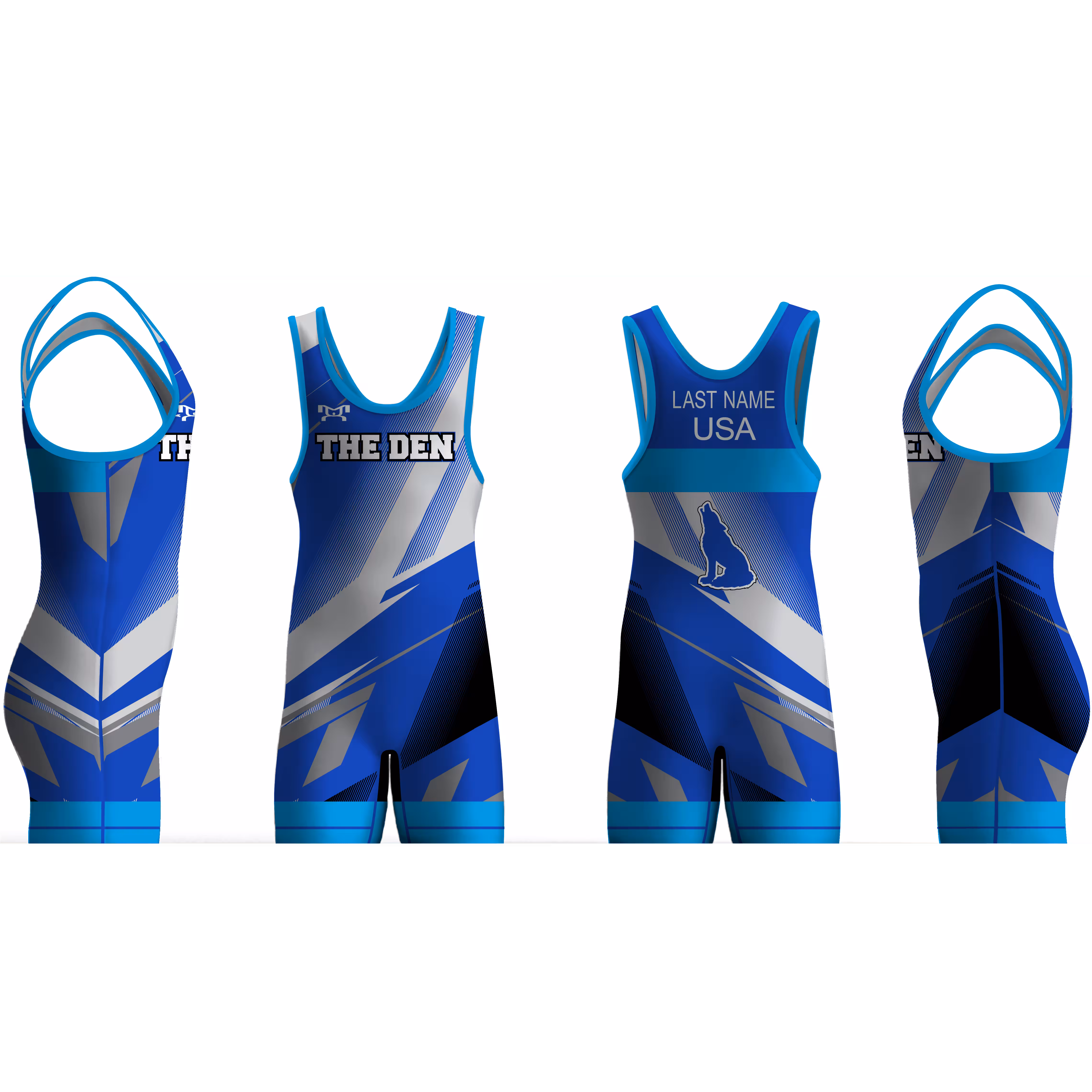 The Den Wrestling Club BLUE Men's Singlet