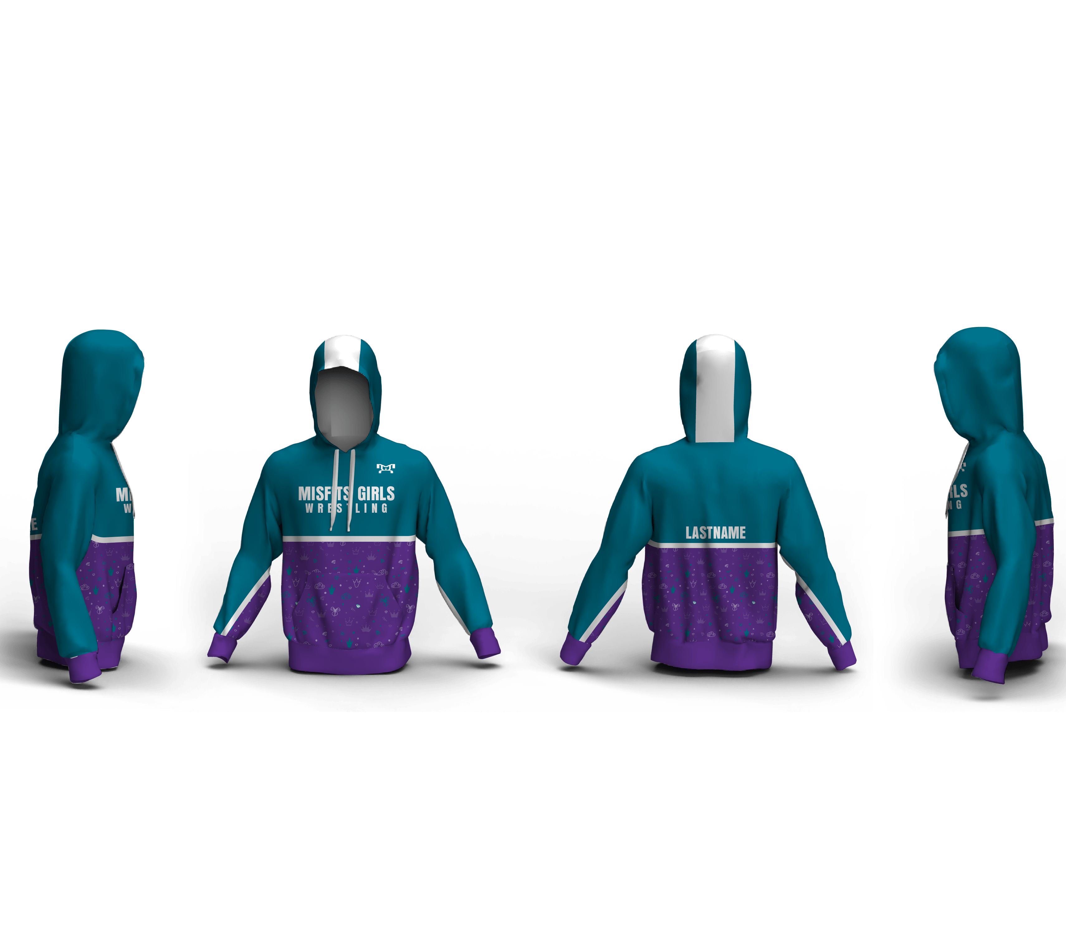 MISFITS GIRLS WRESTLING Custom Unisex Sublimated Hoodie