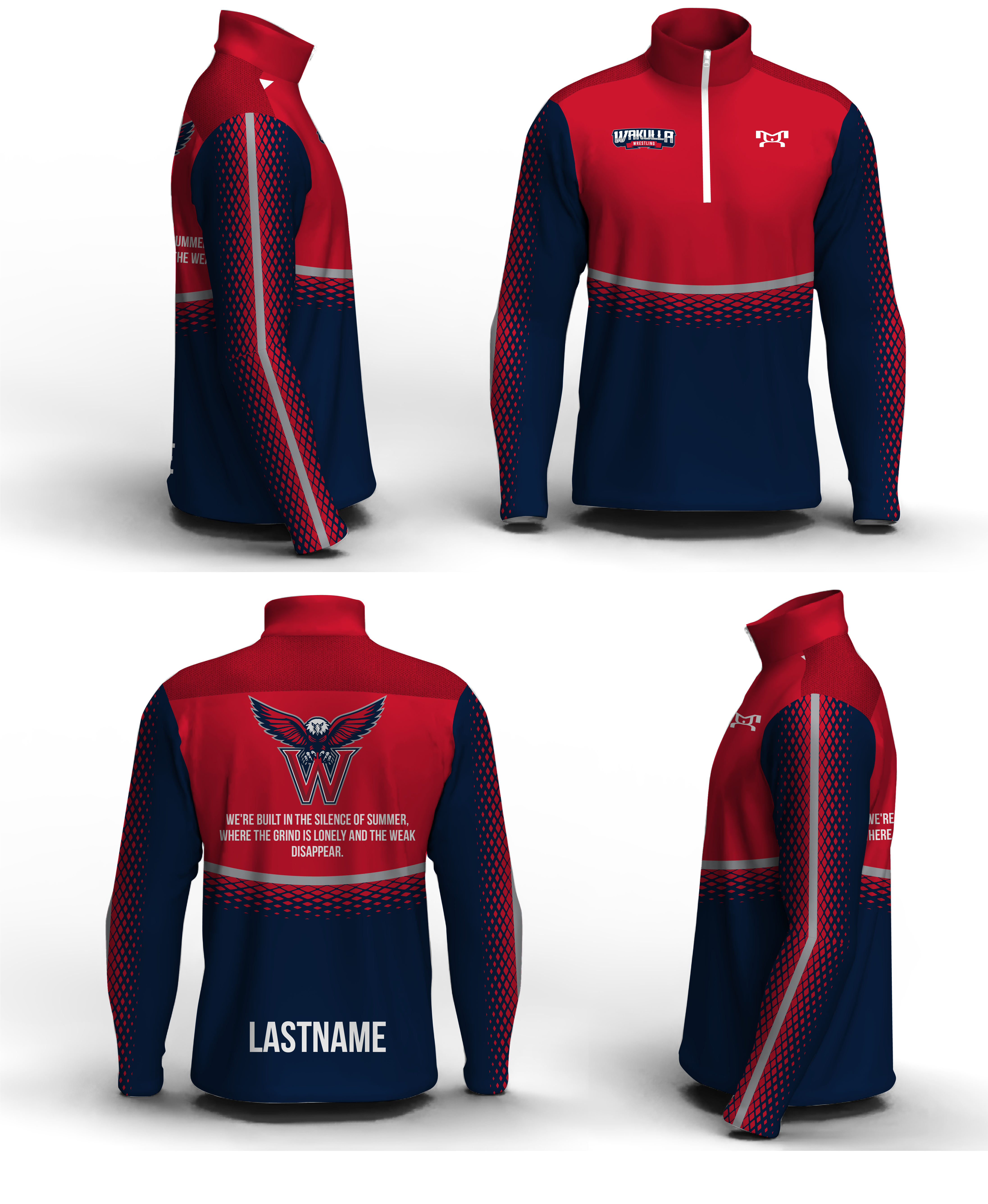 Wakulla Wrestling Men's Mid-Weight Custom Quarter Zip