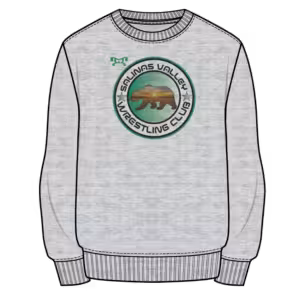 Salinas Valley Wrestling Club Custom Sublimated Decal Grey Crewneck