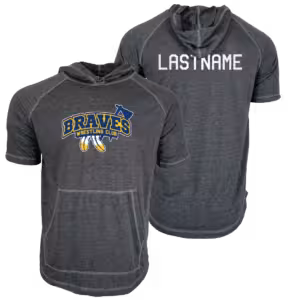 Braves Wrestling Club Custom Heat Press Short Sleeve Hoodie T-Shirt