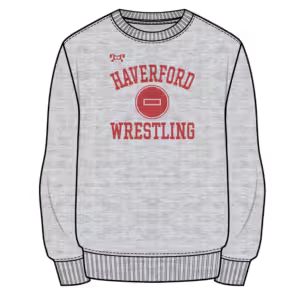 Haverford Custom Sublimated Decal Grey Crewneck 2025