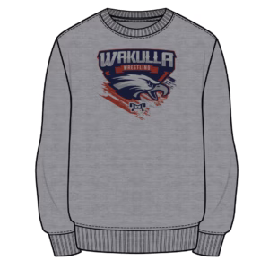 Wakulla Wrestling Custom Sublimated Decal Grey Crewneck