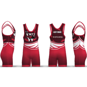 Warhawks Wrestling Club RED WITH LOGO ON CHEST Men's Singlet