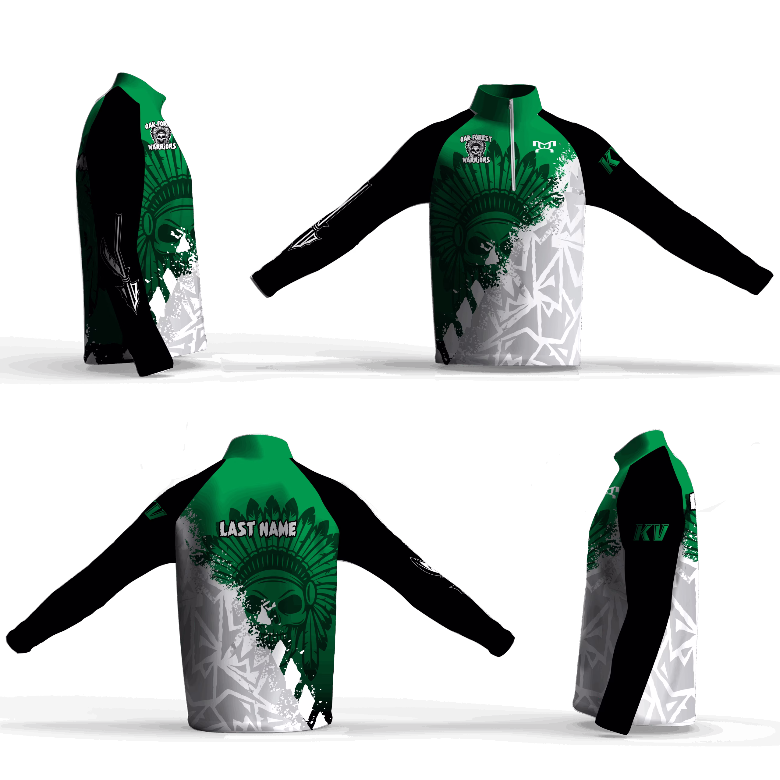 Oak Forest Youth Wrestling Green Intrepid Quarter Zip 2025