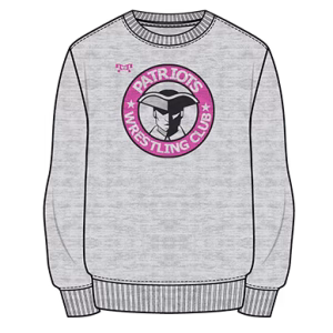 Patriots Wrestling Club Custom Sublimated Decal Grey Crewneck 2025