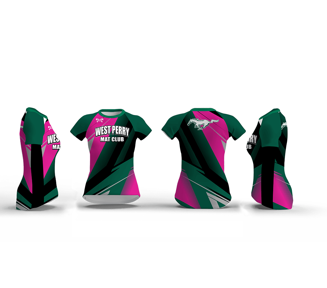 West Perry Mustangs Pink Women's Compression Short Sleeve Shirt 2025