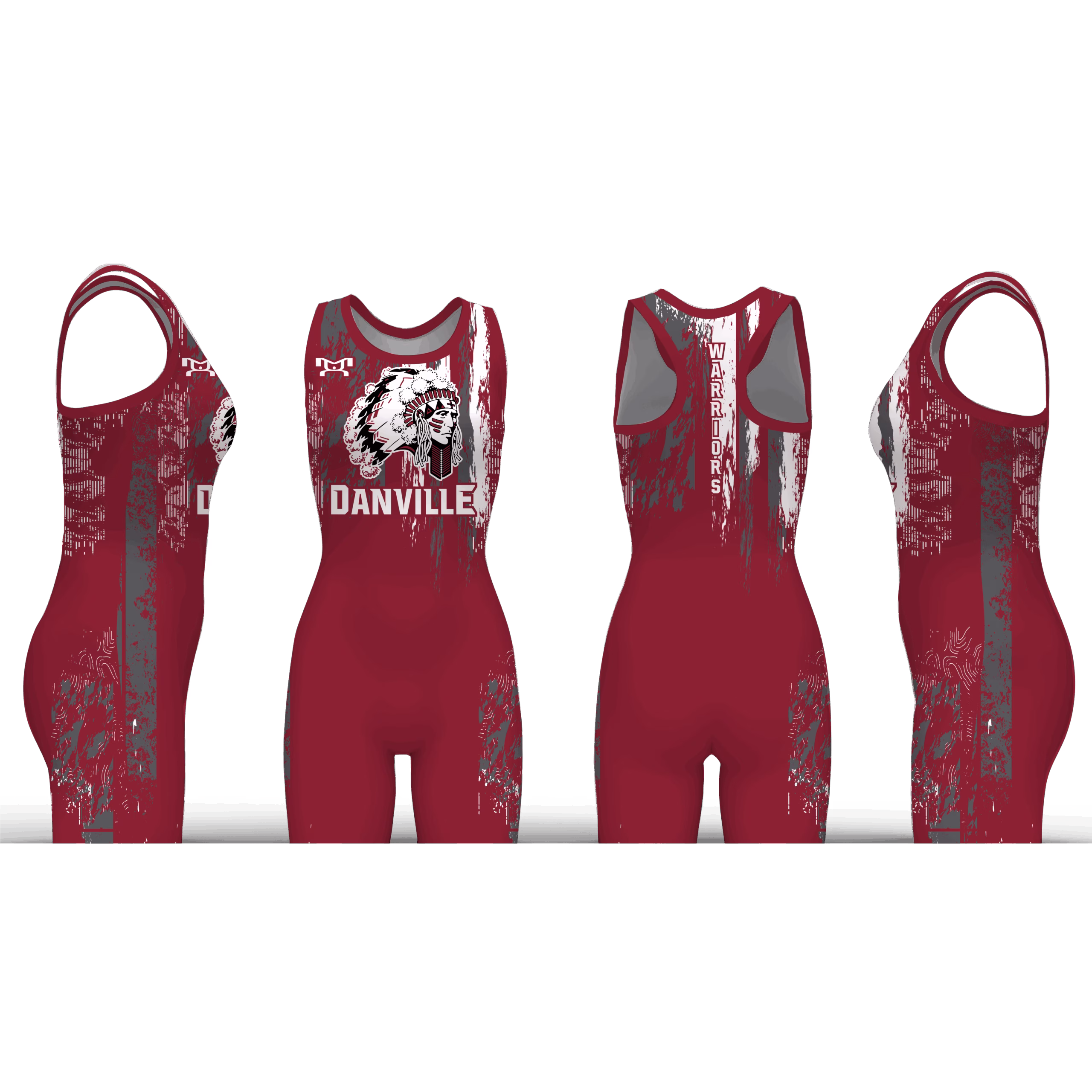 Danville Warriors Women's Maroon & White Custom Singlet