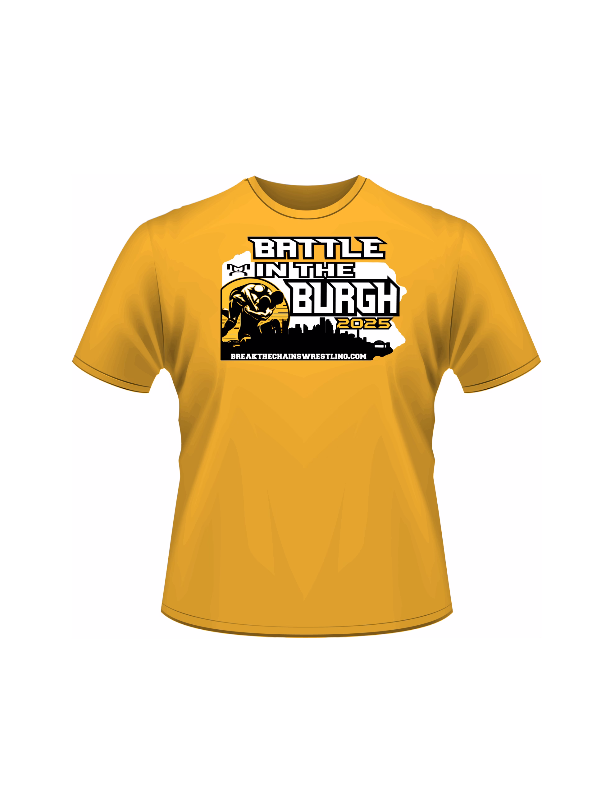 Battle of the Burgh Custom Gold Heat Press T Shirt 2025