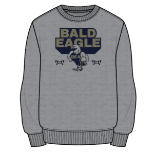 Bald Eagle Area Custom Sublimated Decal Grey Crewneck