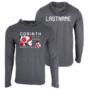 Corinth High School Wrestling 38834 Custom Heat Press Long Sleeve Hoodie T-Shirt