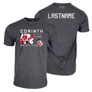 Corinth High School Wrestling 38834 Custom Heat Press Short Sleeve T-Shirt