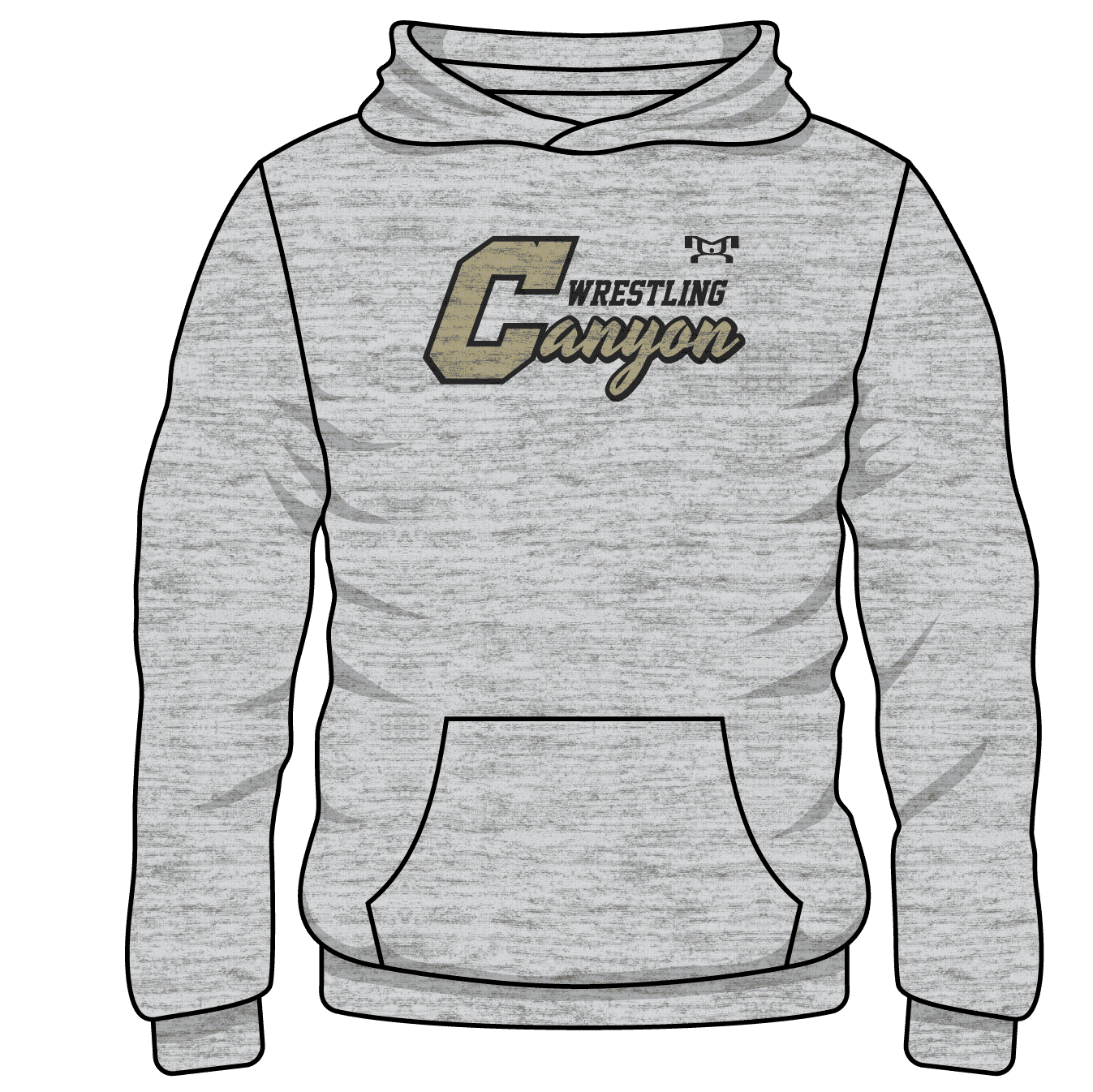 Canyon Custom Sublimated Decal Grey Hoodie