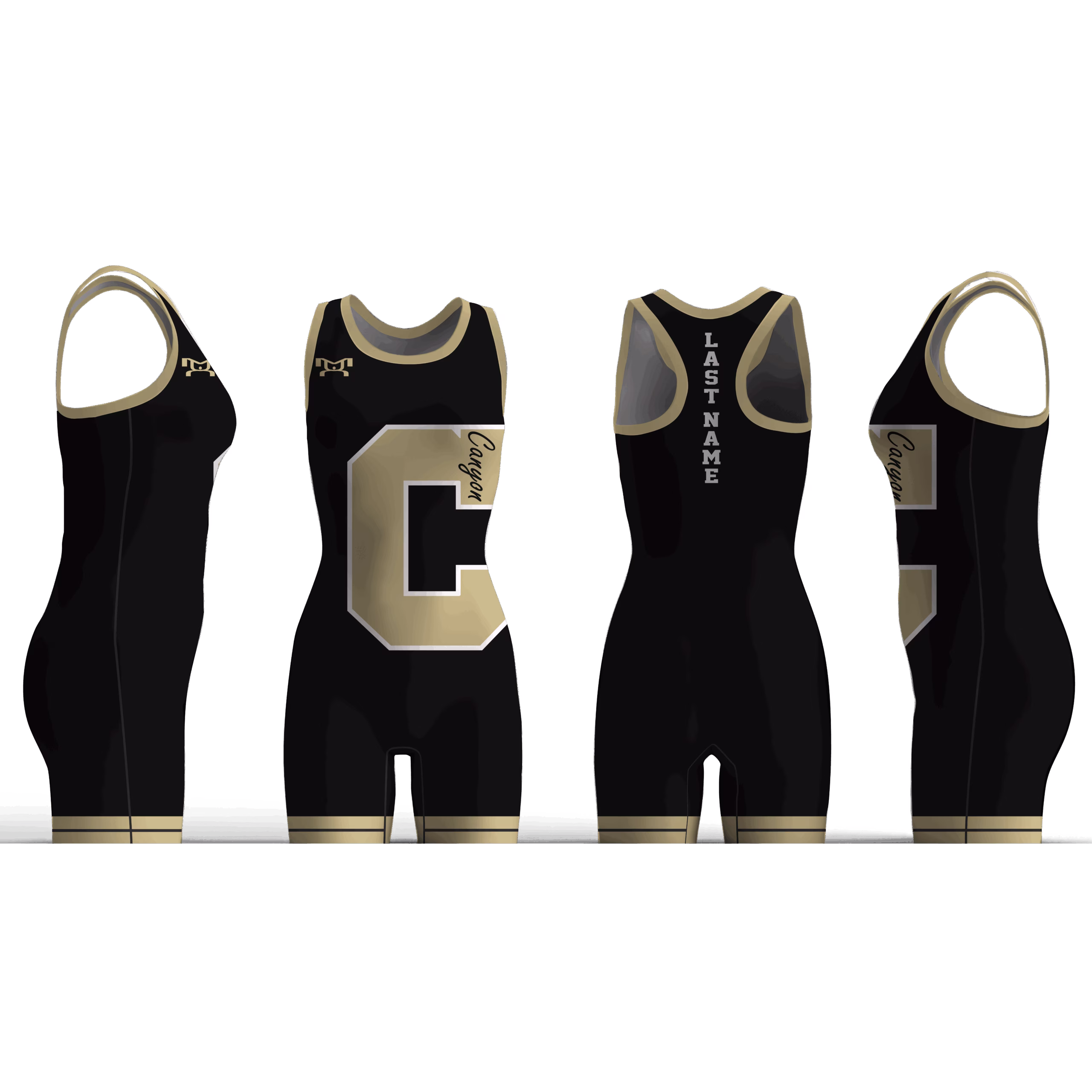 Canyon BLACK Women's Custom Singlet 2 inch comfort band