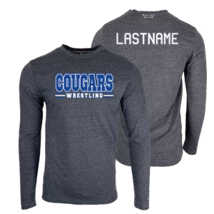 Cougar Wrestling Custom Heat Press Long Sleeve T-Shirt