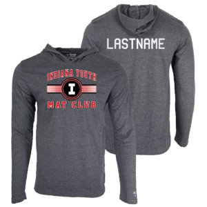 Indiana Mat Club Custom Heat Press Long Sleeve Hoodie T-Shirt
