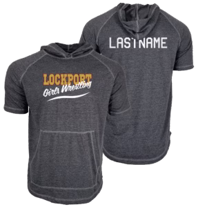 Lockport Girls Wrestling Custom Heat Press Short Sleeve Hoodie T-Shirt