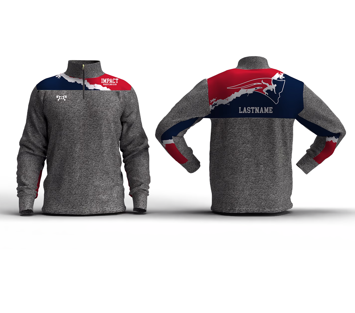 Impact Wrestling Club Box Stripe Slim Cut Quarter Zip