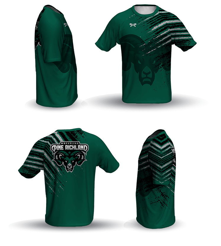 Pine Richland Green Striped Loose Short Sleeve Dri-Fit 2025