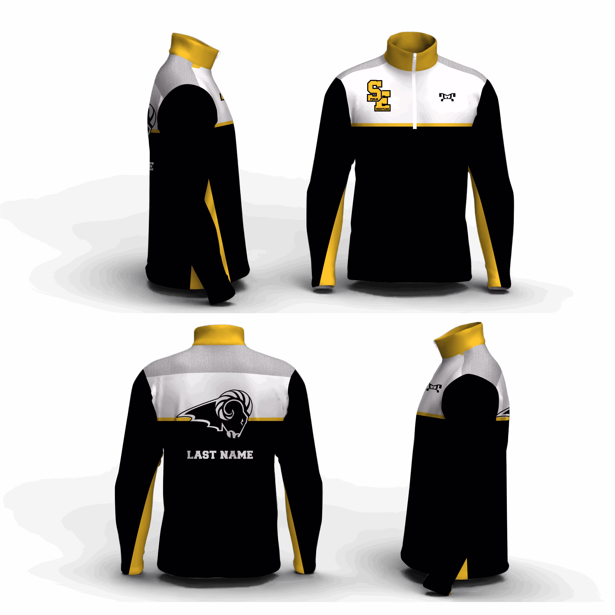 Southeast Polk BLACK Men's Mid-Weight Custom Quarter Zip 2025